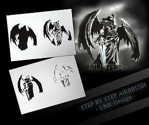 Airbrush Stencil Template 4 Steps AS 106 M Size 5,11 x 3,95  