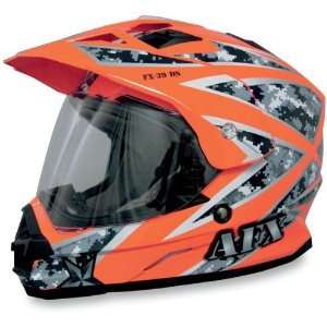  AFX FX 39 Dual Sport Motorcycle Helmet Safety Orange Camo 