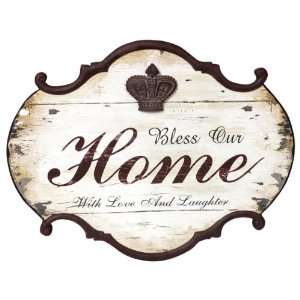 Wilco Imports Bless Our Home with Love And Laughter Distressed Wood 