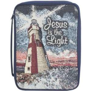  Jesus is the Light (Lighthouse) Large Tapestry Bible Cover 
