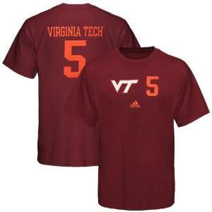   Virginia Tech Hokies Maroon #5 Tryout T shirt
