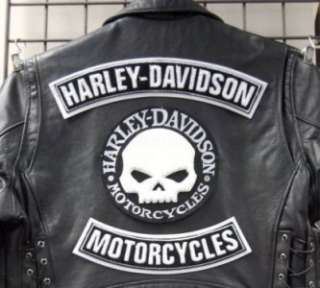 Harley Davidson Willie G Skull & top + Bottom Rockers Patch set 3 