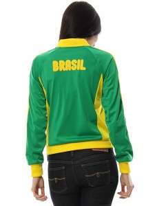   Brasil Brazil Womens XL Jacket Track Top Green Yellow World Cup  