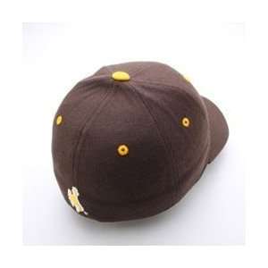  Wyoming Cowboys Fitted Wordmark Hat (Brown) Sports 