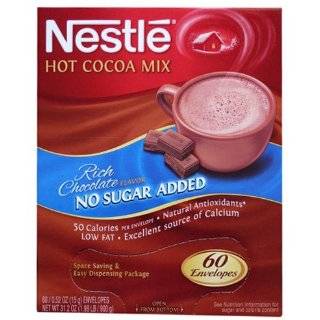 Nestle Hot Cocoa Mix, Rich Chocolate Flavor, No Sugar Added, 60 Packs
