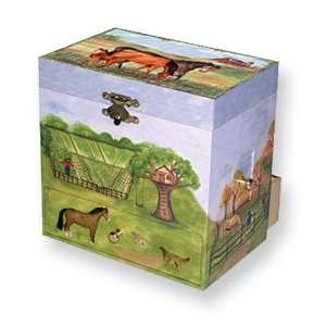  Childrens Horse Ranch Musical Jewelry Box Jewelry
