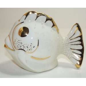  Vintage Stylized Gold Hi lites & Trim Porcelain Fish 