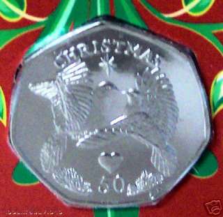 cupro nickel diamond finish xmas 7 sided 50p 2006 coin