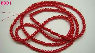 3mm Faux Glass Pearl Loose simulated Beads Red Charm Fit Bracelet BDD1 
