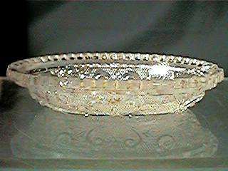 Sandwich Lacy Glass Miniature Open Vegetable Oval Dish  