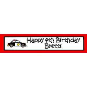  Boys Birthday Banner with Police Car Health & Personal 