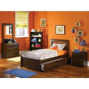 Atlantic Furniture Brooklyn Platform Bed with Flat Panel Footboard and 