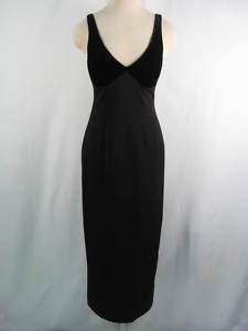 ANDREA POLIZZI Black Velvet Long Dress Sz 6  
