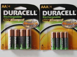 Duracell combo pack Rechargeable Batteries 4 AA + 4 AAA ~BRAND NEW 