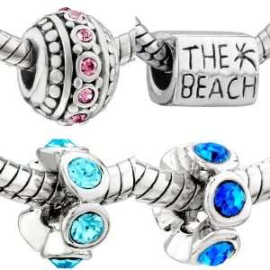  4 Pc Beads Charms Set Spacer Beads The Beach Charms Fits 