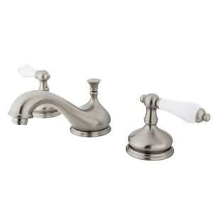 Double Handle Widespread Standard Bathroom Faucet with Porcelain Lever 
