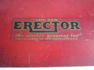 vtg 1929 A.C. Gilbert ERECTOR SET No7 Steam Shovel Wood Box 