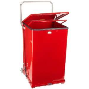  Silent Defenders Quiet Step Waste Can with Wheels and Retainer Bands 