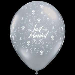    Wedding Balloons   11 Just Married Flowers Clear Toys & Games