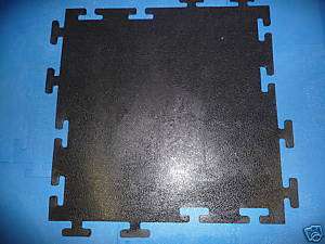Black Rubber Gym Tiles 24x24x7/16 Interlocking tiles  