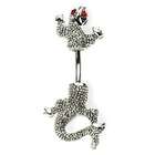   Button Ring Navel Chameleon Lizard Split Body Body Jewelry 14 Gauge