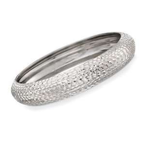  Italian Sterling Silver Pebbled Bangle Bracelet Jewelry