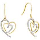 Carat Gold Heart Earrings    Ct Gold Heart Earrings, Karat 