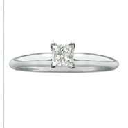   14k White gold 1ctw Princess Diamond Solitaire Ring 