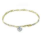 Sea of Diamonds 1/6 Carat Diamond Yellow Gold Heart Charm Bracelet(7)