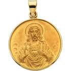 CleverEve CleverSilvers 18K Yellow Gold Sacred Heart Medal 24.50 mm