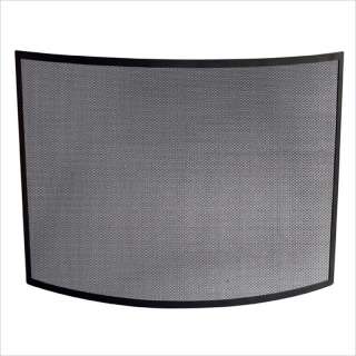   Single Panel Curved Black Fireplace Screen 728649800057  