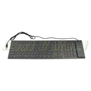 USB Silicone Flexible Laptop Computer Keyboard Black US  