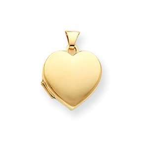    14k Plain Heart Locket   Measures 15.4x20.3mm   JewelryWeb Jewelry