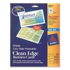  Avery Clean Edge Inkjet Business Card. 200 CARDS CLEANEDGE 