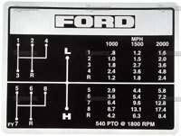 FORD 2000, 231, 2600, 3000, 3400, 3600, 531 SHIFT PAT. DECAL 