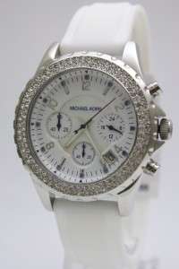 Michael Kors Women White Silicone Chrono Watch MK5389  