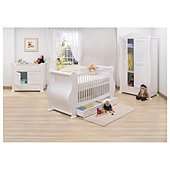   Bambini Marie 3 Piece Sleigh Room Set, White with FREE Home Assembly