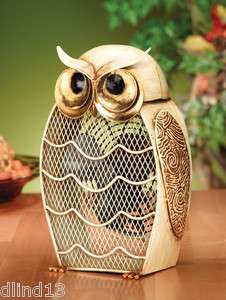 Deco Breeze Snow Owl Decorative Figurine Fan  