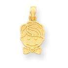 goldia 14k yellow gold boy face with bow tie pendant