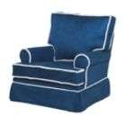 The Rockabye Glider Co Square Back Glider Blue Chenille