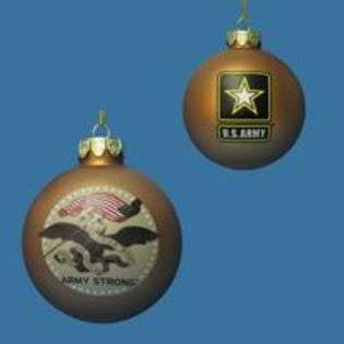 Pack of 6 U.S. Army Gold Glass Ball Christmas Ornaments 3.25  KSA 