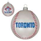   Pack of 2 MLB Toronto Blue Jays Glass Baseball Christmas Ornaments