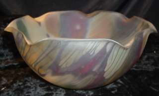   , Fluted Rueven Frosted Art Glass Bowl Free Flowing Design Beautiful