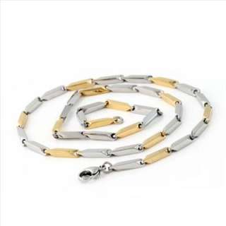 Mens Gold Silver Stainless Steel Links Chain Necklace  