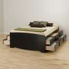 Prepac Sonoma Tall Platform Storage Full/Double Size Bed in Espresso 
