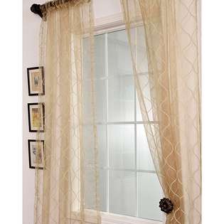   com Signature Palazzo Gold 108 inch Banded Sheer Curtains 