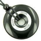   Mom Silver Inspirational Circle Black Onyx Gift Pendant Necklace