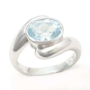  Sterling Silver Blue Topaz Ring Size8 Jewelry