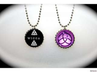Triquetra Pagan Wiccan Celtic Symbol 2 sided necklace  