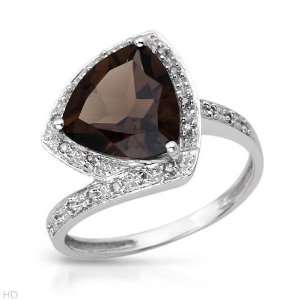 Ring With 3.00ctw Precious Stones   Genuine Diamonds and Topaz White 